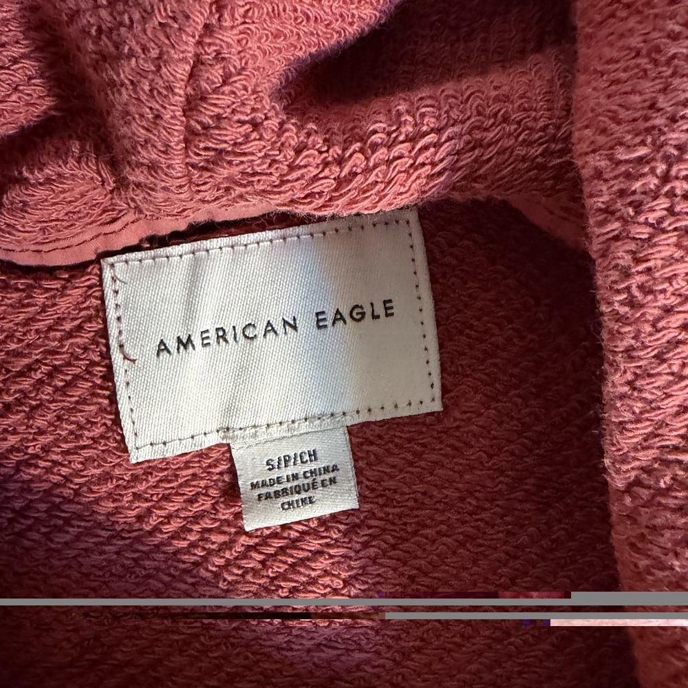 American Eagle Textured Fleece Oversized Hoodie‎ Women's Size Small Rust - Picture 5 of 9